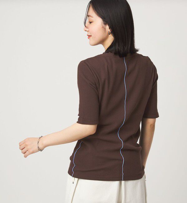UNITED ARROWS green label relaxing「【WEB限定】＜at ease＞シアーテレコ バイカラー カットソー」|Tシャツ・カットソー|