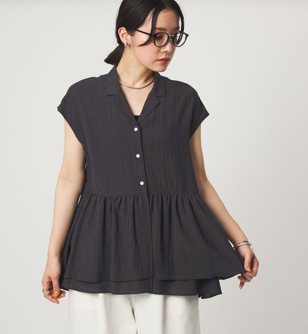UNITED ARROWS green label relaxing「【WEB限定】＜at ease＞ペプラム ブラウス」|シャツ・ブラウス|