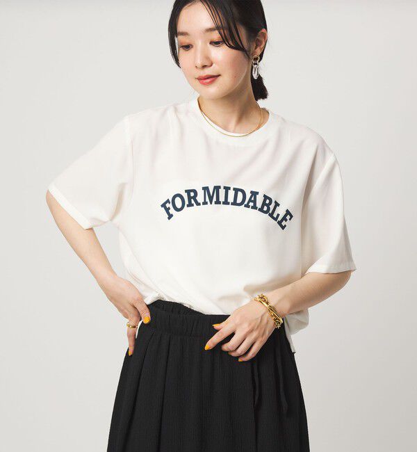 UNITED ARROWS green label relaxing「【WEB限定】＜at ease＞ジョーゼット プリント カットソー  吸水速乾」|Tシャツ・カットソー|WHITE