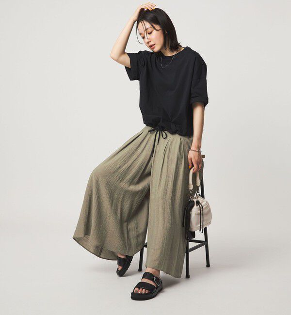 UNITED ARROWS green label relaxing「【WEB限定】＜at ease＞ボイル キュロット パンツ」|キュロット|OLIVE