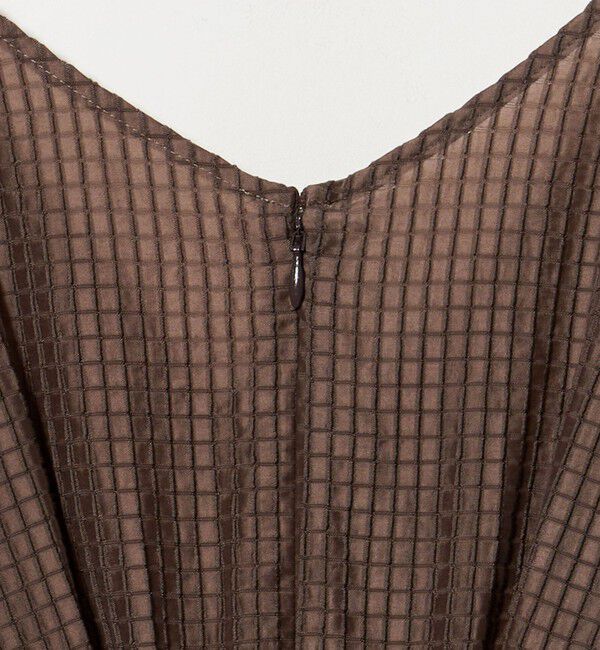 UNITED ARROWS green label relaxing「シアー チェック フレンチスリーブ ワンピース」|ワンピース|
