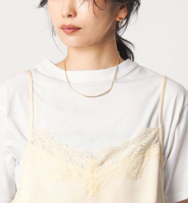 UNITED ARROWS green label relaxing「【WEB限定】＜at ease＞レースキャミ &times; Tシャツ セット」|Tシャツ・カットソー|