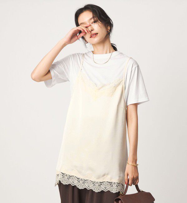 UNITED ARROWS green label relaxing「【WEB限定】＜at ease＞レースキャミ &times; Tシャツ セット」|Tシャツ・カットソー|