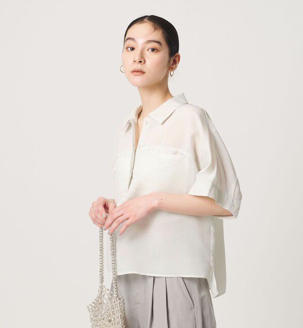 BEAUTY&YOUTH UNITED ARROWS「レーヨンポリエステル ストライプ チュニック」|シャツ・ブラウス|LIME