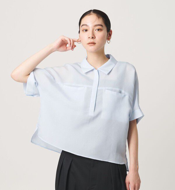 BEAUTY&YOUTH UNITED ARROWS「レーヨンポリエステル ストライプ チュニック」|シャツ・ブラウス|LT.BLUE