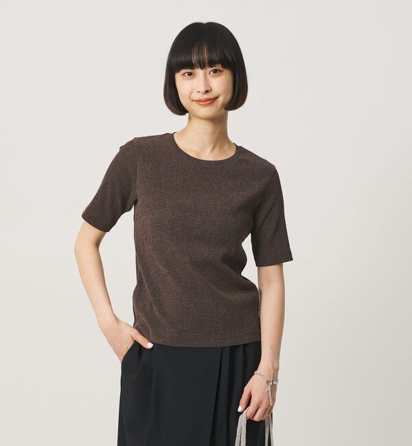 BEAUTY&YOUTH UNITED ARROWS「シャーリング コンパクト ボーダー Tシャツ」|Tシャツ・カットソー|DK.BROWN