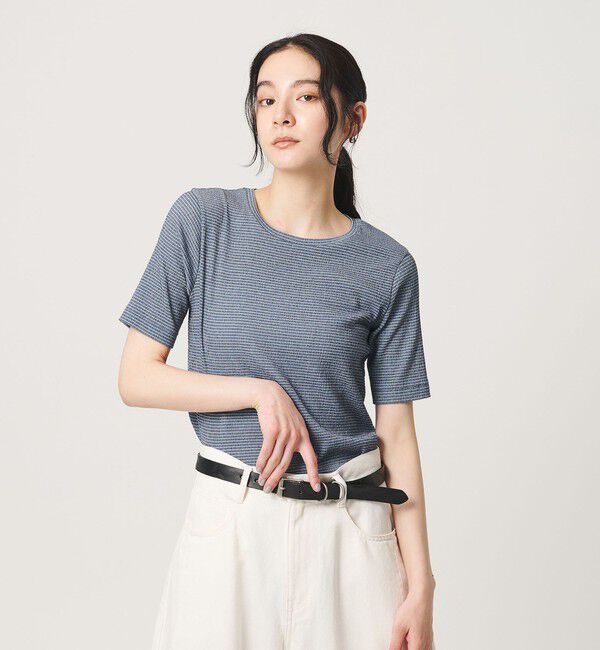 BEAUTY&YOUTH UNITED ARROWS「シャーリング コンパクト ボーダー Tシャツ」|Tシャツ・カットソー|