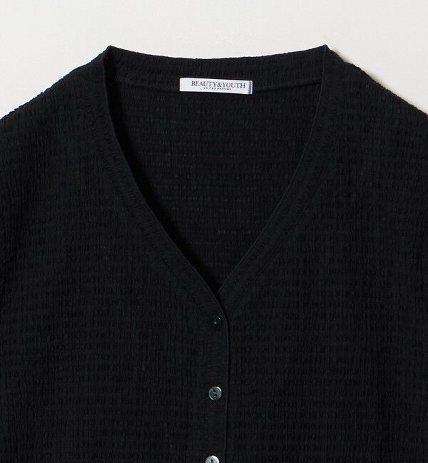BEAUTY&YOUTH UNITED ARROWS「ソリッド＆チェック Vネック ショートスリーブ カーディガン」|カーディガン|