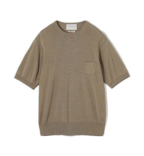 TOMORROWLAND MENS「TOMORROWLAND tricot プライムシルク ハイゲージ クルーネックニットTシャツ」|ニット・セーター|45 グレージュ