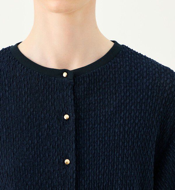 Ballsey「コットンシアートリコット ハーフスリーブカーディガン」|カーディガン|