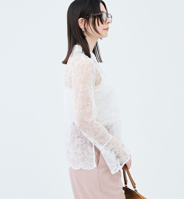 NOLLEY'S「【WEB＆一部店舗限定カラーアイテム】ウォッシャブルレースシャツブラウス」|シャツ・ブラウス|