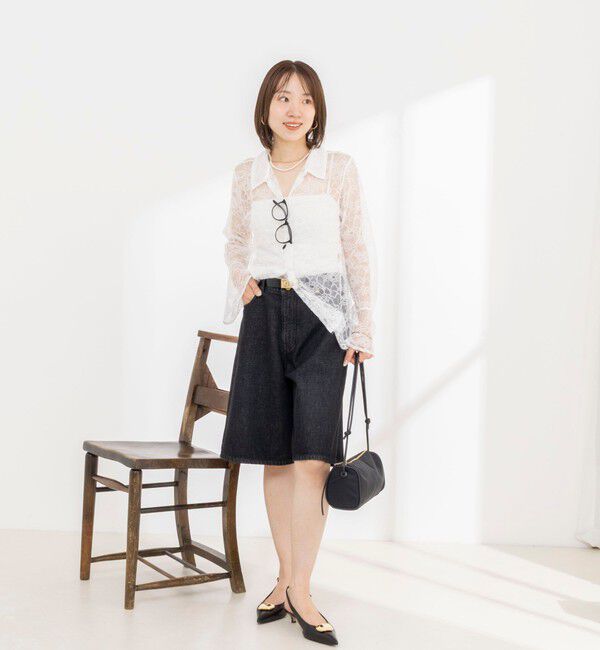 NOLLEY'S「【WEB＆一部店舗限定カラーアイテム】ウォッシャブルレースシャツブラウス」|シャツ・ブラウス|