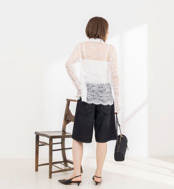 NOLLEY'S「【WEB＆一部店舗限定カラーアイテム】ウォッシャブルレースシャツブラウス」|シャツ・ブラウス|