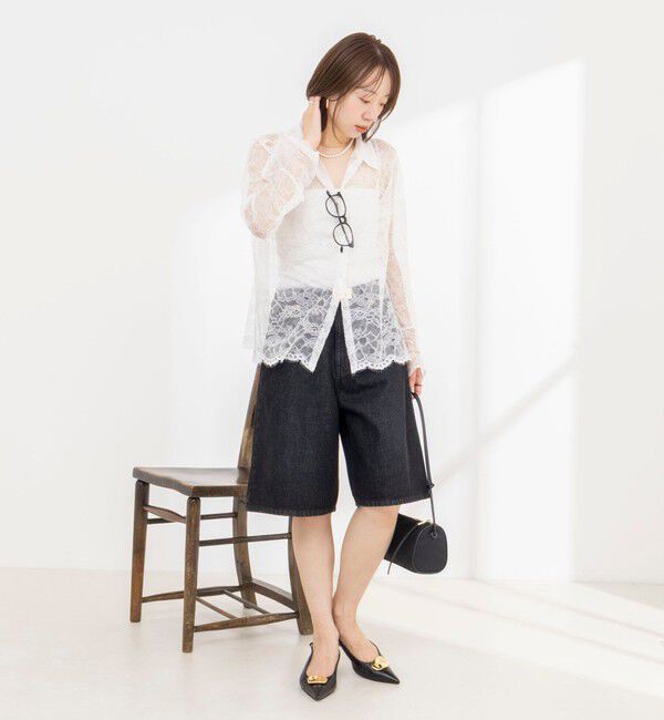 NOLLEY'S「【WEB＆一部店舗限定カラーアイテム】ウォッシャブルレースシャツブラウス」|シャツ・ブラウス|