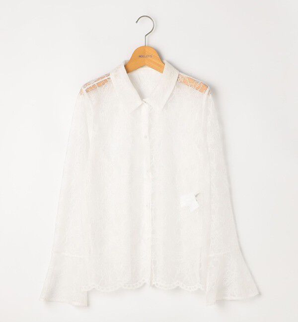 NOLLEY'S「【WEB＆一部店舗限定カラーアイテム】ウォッシャブルレースシャツブラウス」|シャツ・ブラウス|