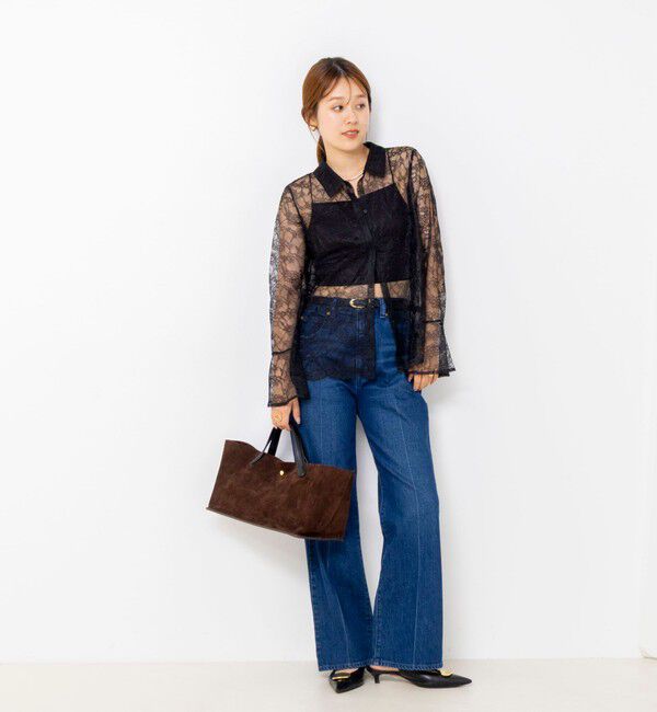 NOLLEY'S「【WEB＆一部店舗限定カラーアイテム】ウォッシャブルレースシャツブラウス」|シャツ・ブラウス|