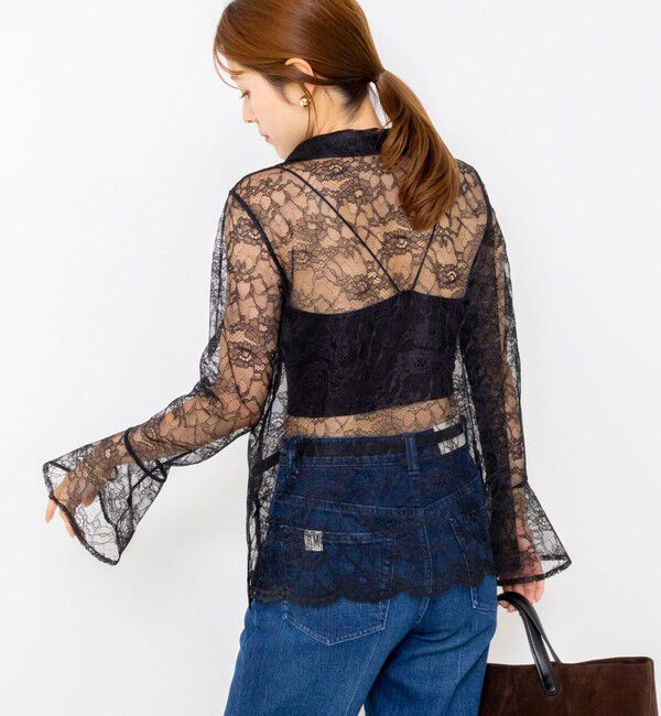 NOLLEY'S「【WEB＆一部店舗限定カラーアイテム】ウォッシャブルレースシャツブラウス」|シャツ・ブラウス|