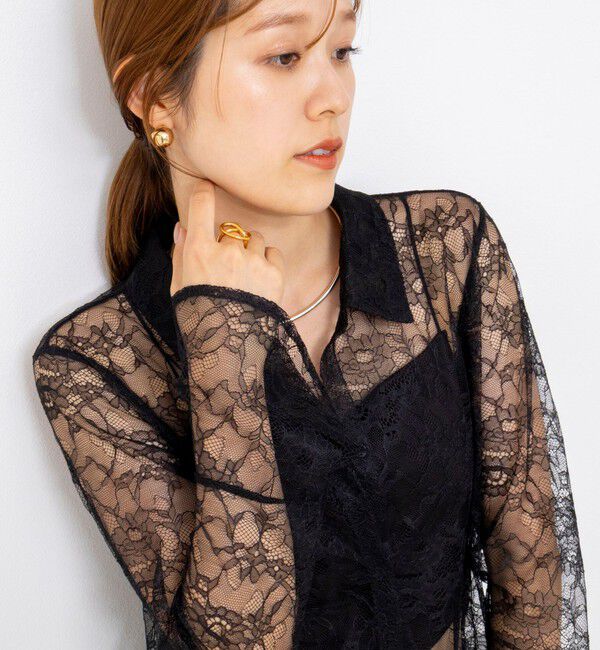NOLLEY'S「【WEB＆一部店舗限定カラーアイテム】ウォッシャブルレースシャツブラウス」|シャツ・ブラウス|