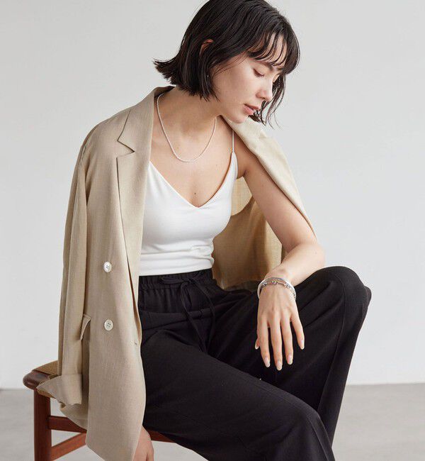 UNITED ARROWS green label relaxing「Vネックキャミソール / カップインナー」|キャミソール|OFF WHITE