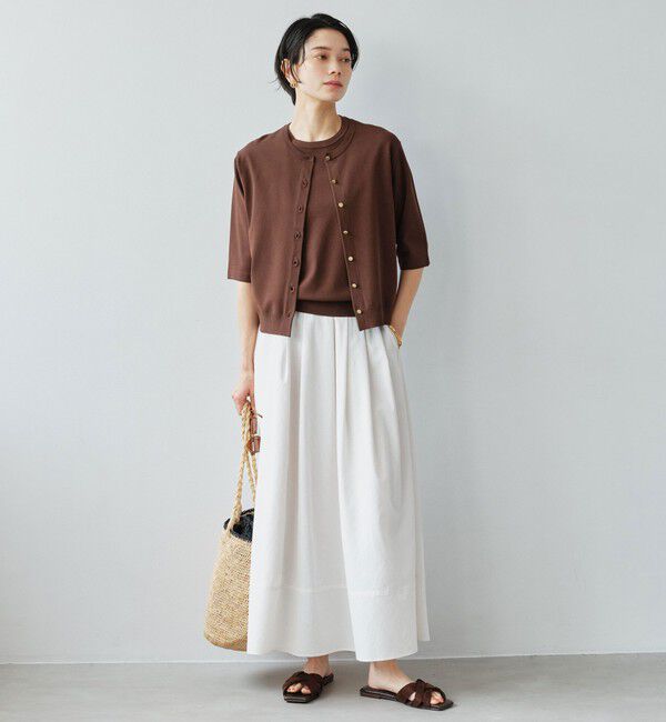 UNITED ARROWS green label relaxing「Breeze Cool タック スカート マシンウォッシャブル 通気性 UVカット」|フレア|