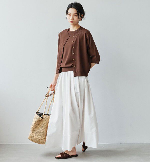 UNITED ARROWS green label relaxing「Breeze Cool タック スカート マシンウォッシャブル 通気性 UVカット」|フレア|