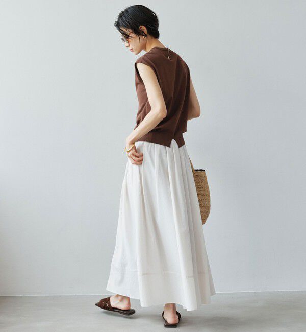 UNITED ARROWS green label relaxing「Breeze Cool タック スカート マシンウォッシャブル 通気性 UVカット」|フレア|