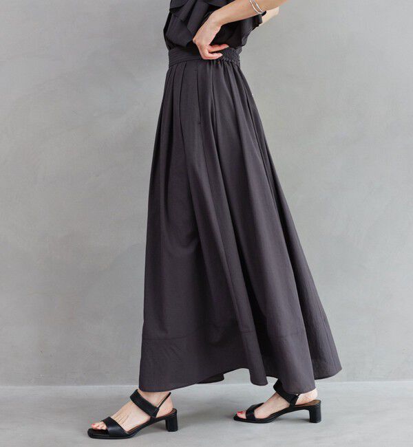 UNITED ARROWS green label relaxing「Breeze Cool タック スカート マシンウォッシャブル 通気性 UVカット」|フレア|