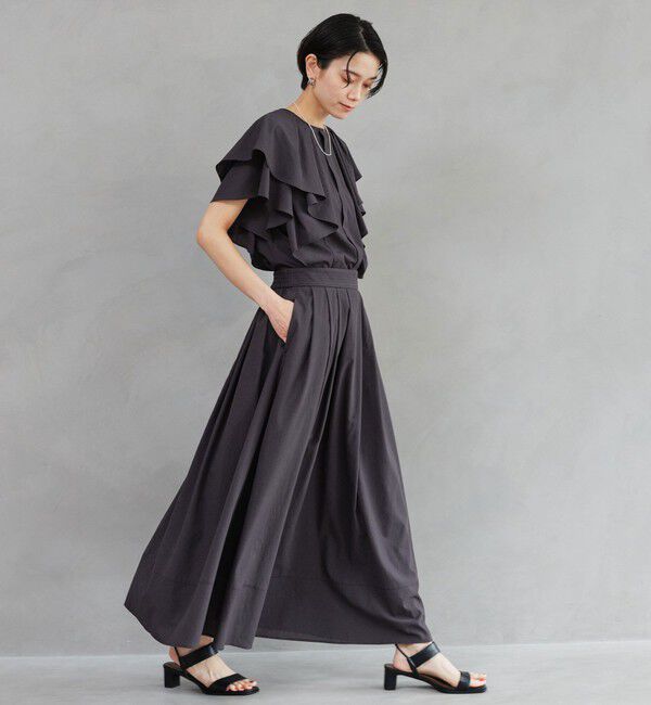 UNITED ARROWS green label relaxing「Breeze Cool タック スカート マシンウォッシャブル 通気性 UVカット」|フレア|