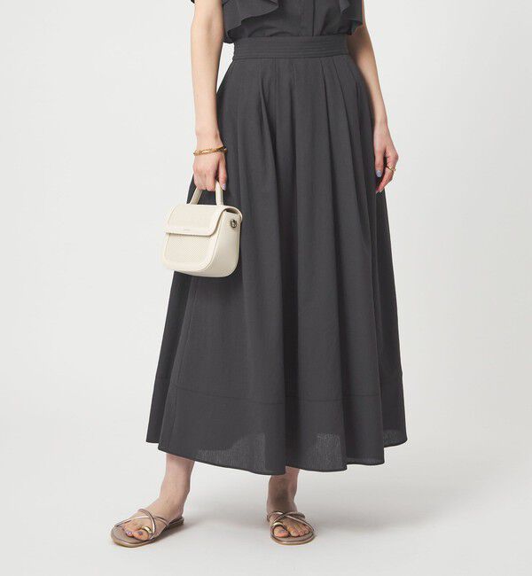 UNITED ARROWS green label relaxing「Breeze Cool タック スカート マシンウォッシャブル 通気性 UVカット」|フレア|