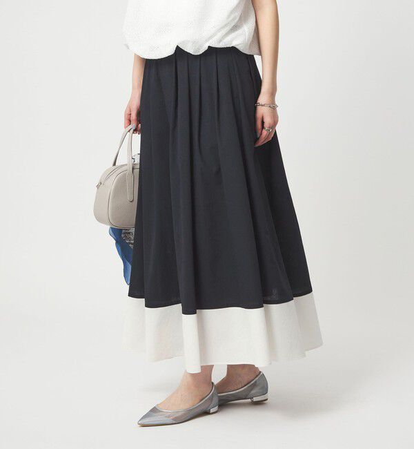 UNITED ARROWS green label relaxing「Breeze Cool タック スカート マシンウォッシャブル 通気性 UVカット」|フレア|