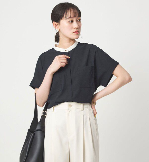 UNITED ARROWS green label relaxing「Breeze Cool ポケット シャツ マシンウォッシャブル 吸水速乾 通気性 UVカット」|シャツ・ブラウス|NAVY
