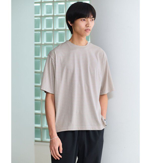 UNITED ARROWS green label relaxing「フェード ボーダー クルーネック 半袖 Tシャツ」|Tシャツ・カットソー|LT.GRAY