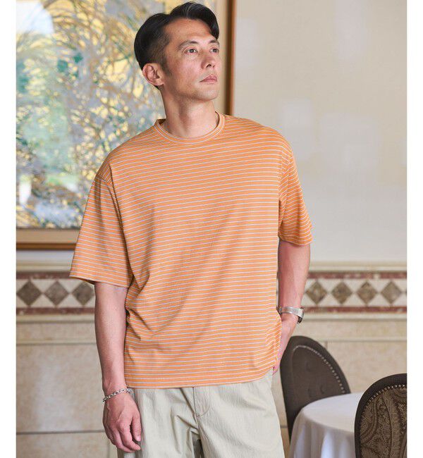 UNITED ARROWS green label relaxing「フェード ボーダー クルーネック 半袖 Tシャツ」|Tシャツ・カットソー|ORANGE