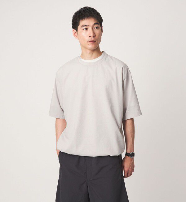 UNITED ARROWS green label relaxing「Dot Air ドローコード クルーネック 半袖 Tシャツ -ストレッチ-」|Tシャツ・カットソー|LT.GRAY