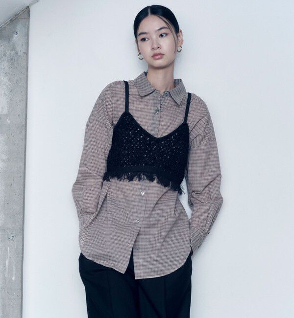 UNITED ARROWS green label relaxing「＜SEASONAL COLLECTION＞フリンジ ニット キャミソール」|ベスト・ジレ|BLACK
