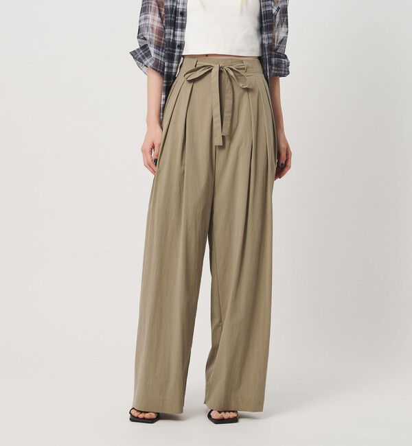 BEAUTY&YOUTH UNITED ARROWS「セルロースブレンド  ベルトループ ワイドパンツ ウォッシャブル」|その他|BEIGE