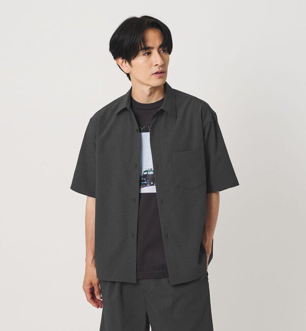 BEAUTY&YOUTH UNITED ARROWS「KOMATSU PACK トロピカル レギュラー シャツ FORM型 ストレッチ 吸水速乾 UVカット セットアップ対応」|シャツ・ブラウス|DK.GRAY