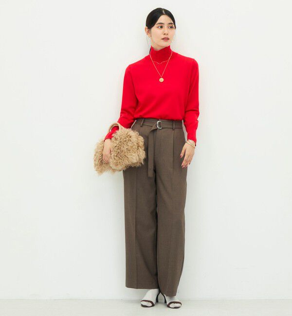 NOLLEY'S sophi「《セットアップ対応》ウォッシャブルドライシャークタックセミワイドパンツ」|その他|