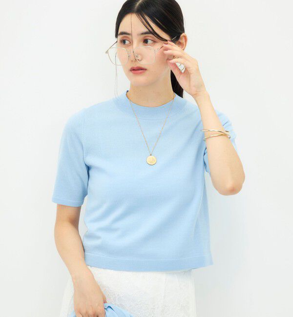 NOLLEY'S sophi「《抗ピンリング/アンサンブル対応/手洗い可能》ウール100ハイネック5分袖プルオーバー」|ニット・セーター|