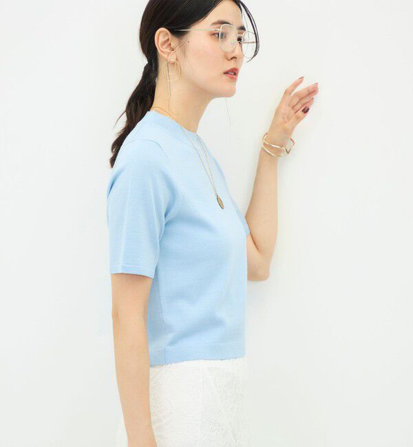 NOLLEY'S sophi「《抗ピンリング/アンサンブル対応/手洗い可能》ウール100ハイネック5分袖プルオーバー」|ニット・セーター|