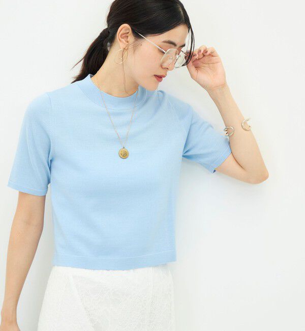 NOLLEY'S sophi「《抗ピンリング/アンサンブル対応/手洗い可能》ウール100ハイネック5分袖プルオーバー」|ニット・セーター|