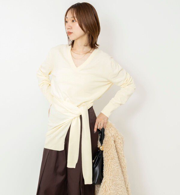 NOLLEY'S「【 SHOP PRESS二見別注カラー】レイヤードピース付きVネックプルオーバー」|ニット・セーター|