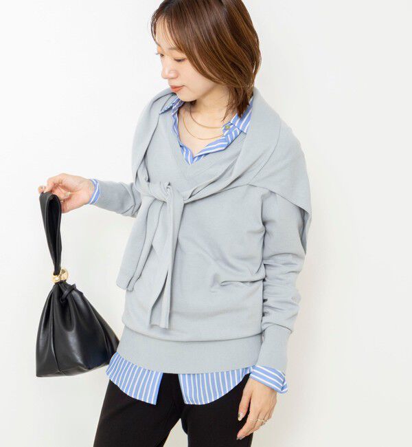 NOLLEY'S「【 SHOP PRESS二見別注カラー】レイヤードピース付きVネックプルオーバー」|ニット・セーター|