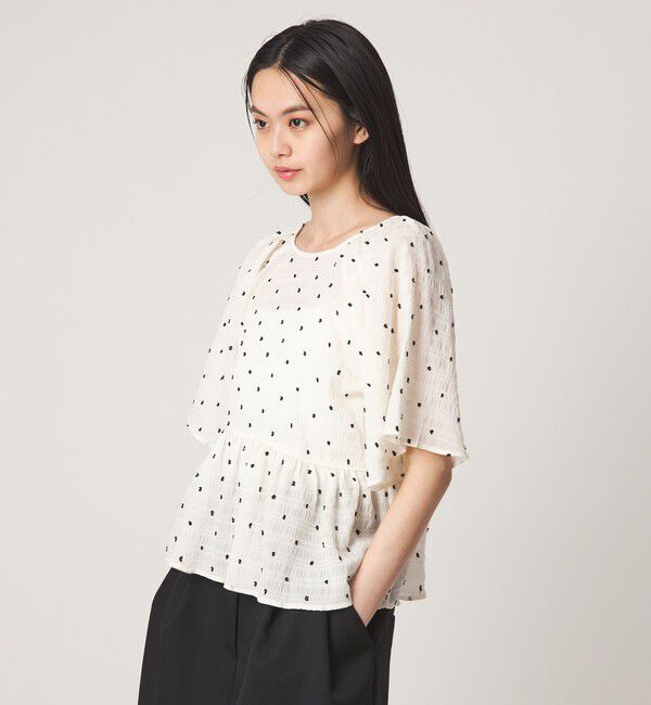 EMMEL REFINES「＜EMMEL REFINES＞EM カットドビー 2WAY ブラウス」|シャツ・ブラウス|OFF WHITE