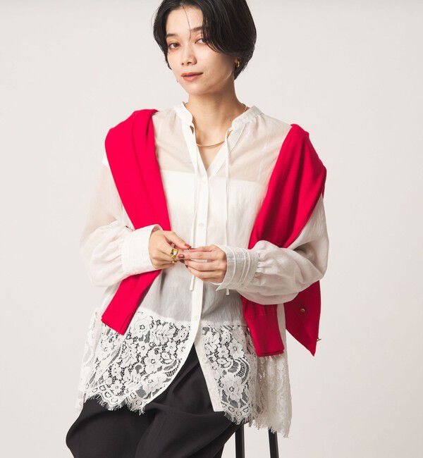 UNITED ARROWS green label relaxing「【結論シリーズ】ミルフィーユレースブラウス」|シャツ・ブラウス|