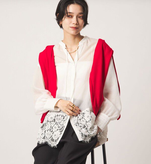 UNITED ARROWS green label relaxing「【結論シリーズ】ミルフィーユレースブラウス」|シャツ・ブラウス|