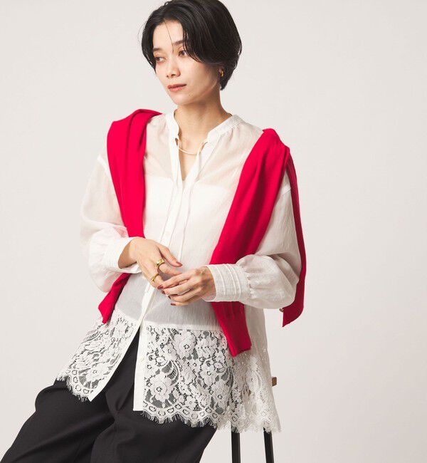 UNITED ARROWS green label relaxing「【結論シリーズ】ミルフィーユレースブラウス」|シャツ・ブラウス|