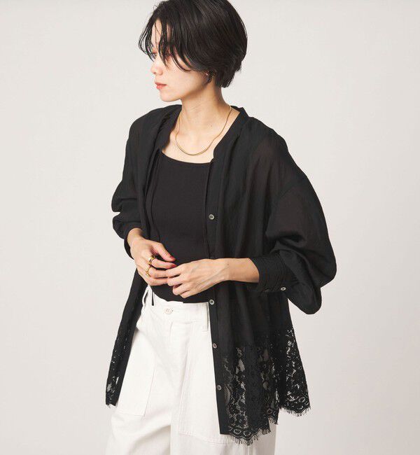 UNITED ARROWS green label relaxing「【結論シリーズ】ミルフィーユレースブラウス」|シャツ・ブラウス|