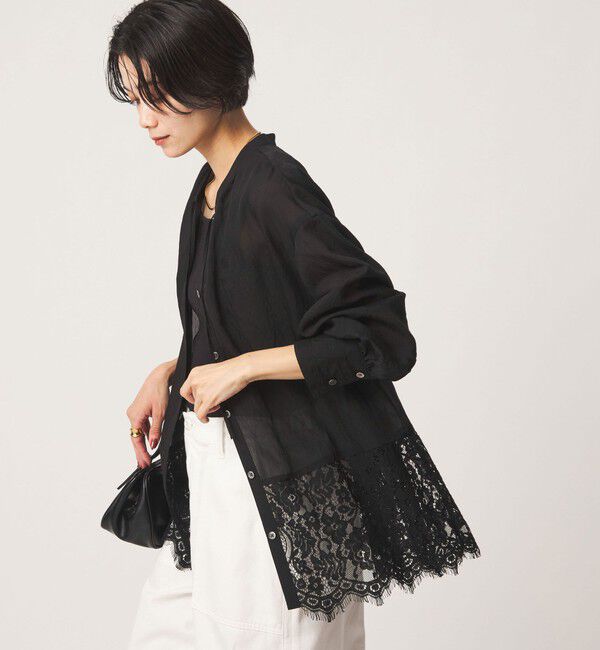 UNITED ARROWS green label relaxing「【結論シリーズ】ミルフィーユレースブラウス」|シャツ・ブラウス|