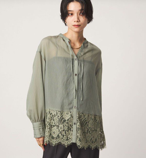 UNITED ARROWS green label relaxing「【結論シリーズ】ミルフィーユレースブラウス」|シャツ・ブラウス|